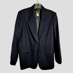 3197) Requirements Petites Navy Wool Two Button Lined Blazer Size 12P